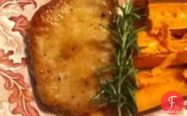 Cotolette di lombo di maiale in crema di mele
