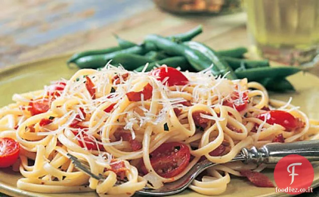 Linguine al pomodoro e Pancetta