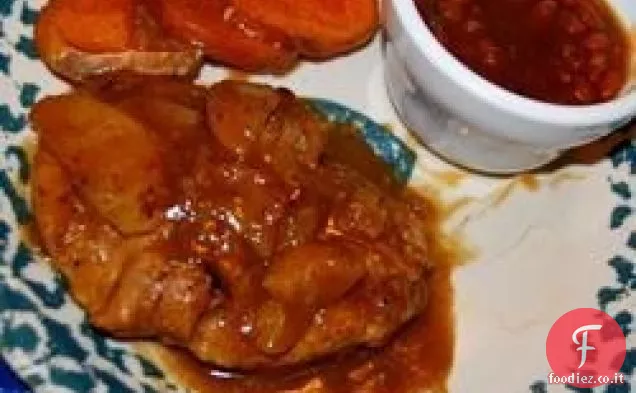 Braciole di maiale mela