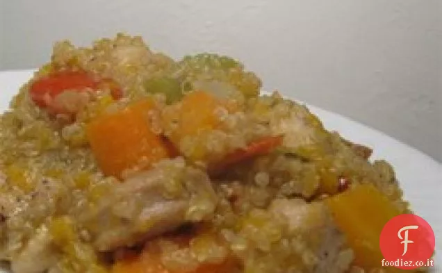 Stovetop Butternut Squash e stufato di pollo con quinoa