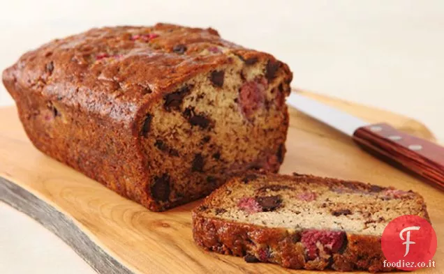 Pane alla banana al lampone e cioccolato
