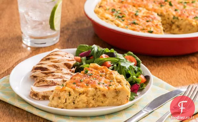Casseruola con ripieno di formaggio al forno
