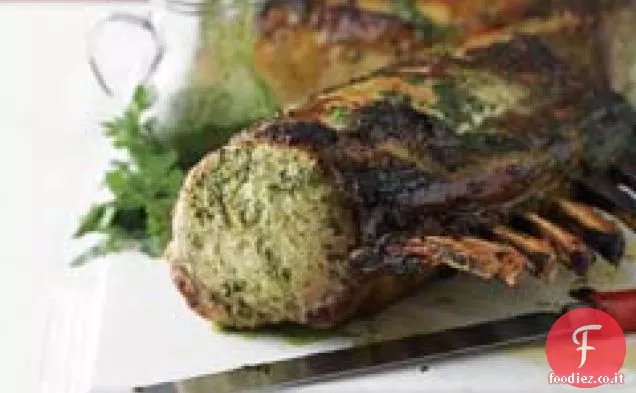 Arrosto di maiale Rack con coriandolo-Miele Glassa