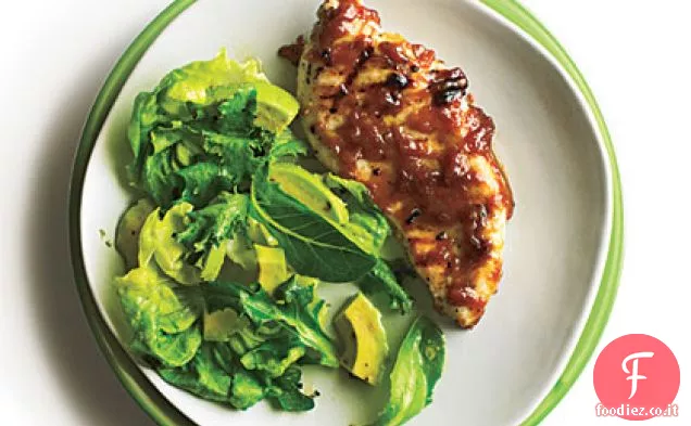 Pollo alla griglia con burro di pesca Bourbon