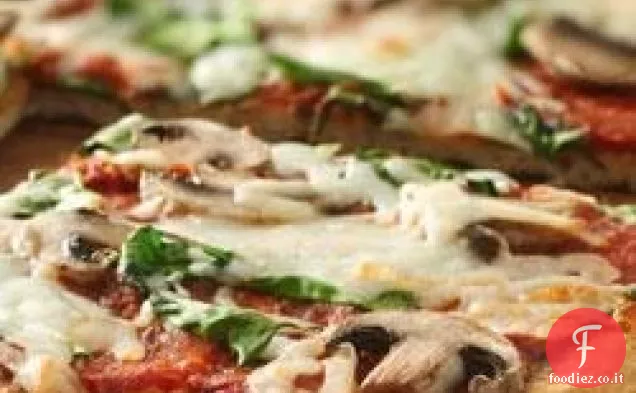 Pizza con spinaci e funghi alla griglia