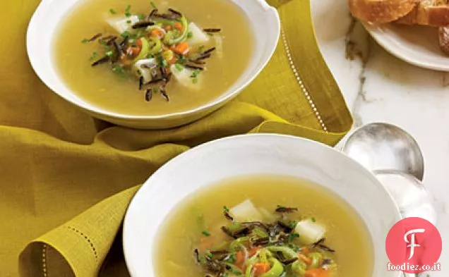 Zuppa di riso selvatico e sedano
