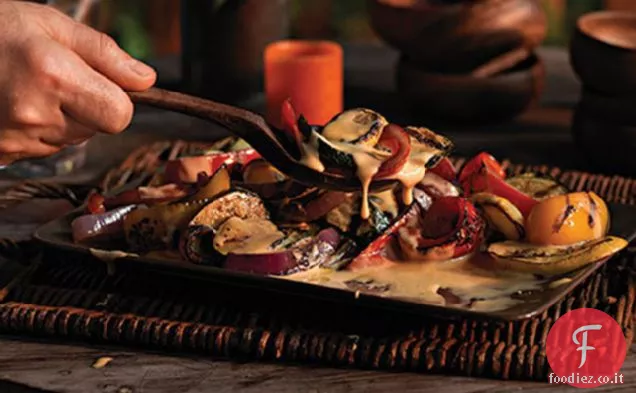 Verdure grigliate con salsa di formaggio