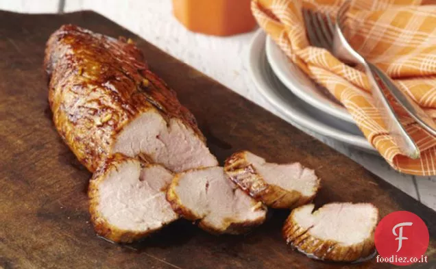Filetto di maiale glassato al miele e soia