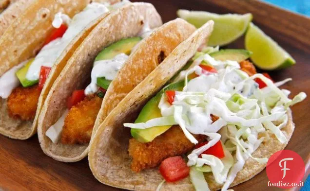 Tacos croccanti di pesce Panko