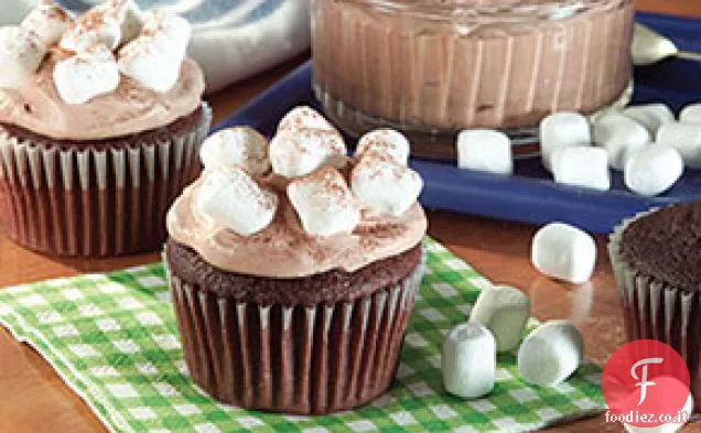 Cupcakes alla cioccolata calda-Marshmallow
