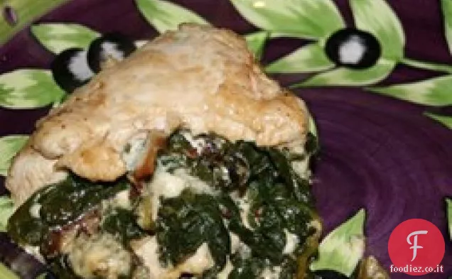 Petto di pollo ripieno di spinaci Formaggio blu e pancetta