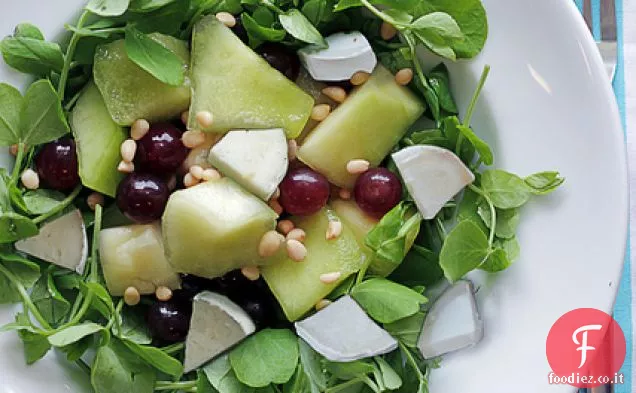 Melone, uva e formaggio di capra