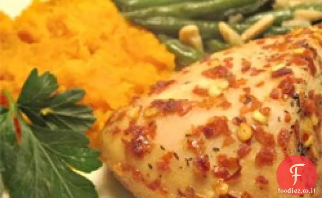 Pollo al miele di Digione con un calcio