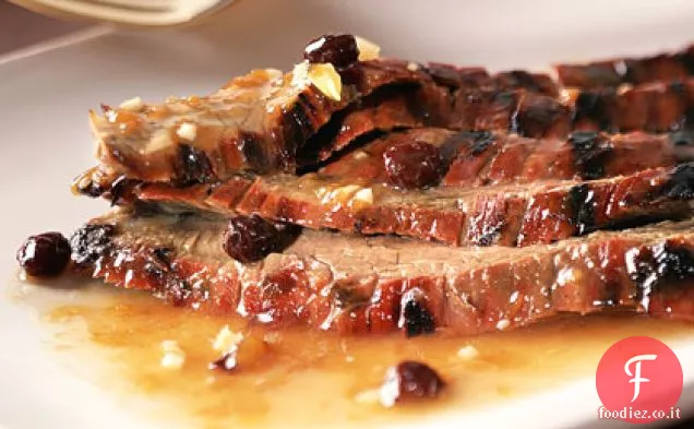 Bistecca alla brace con Chutney-Glassa Bourbon