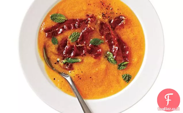 Gazpacho al melone con Prosciutto Frizzled
