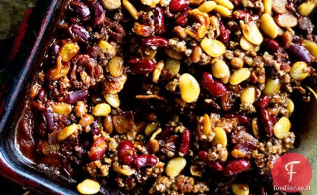 Barbecue di manzo, pancetta, fagioli casseruola