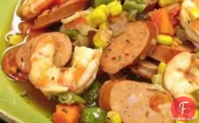 Stufato di New Orleans con salsiccia affumicata di pollo Andouille