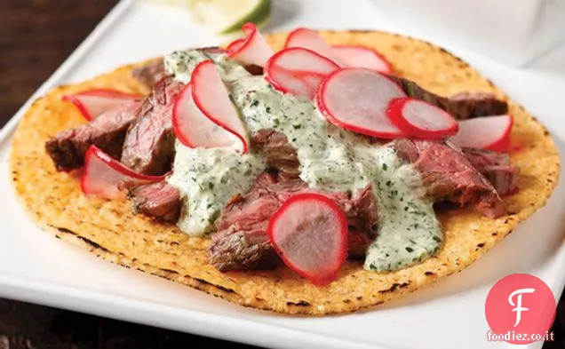 Bistecca Tostadas con insalata di ravanello