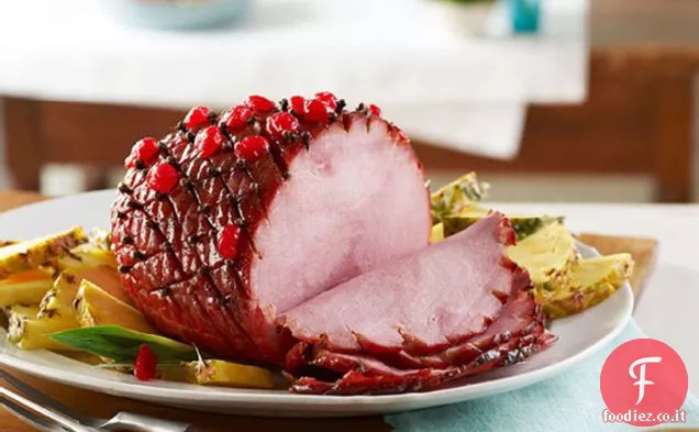 Prosciutto glassato con salsa di Digione-ananas