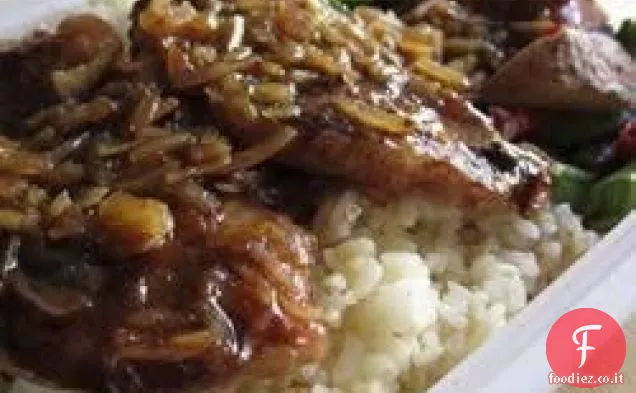 Strofinato giù braciole di maiale