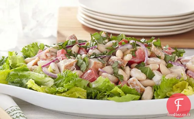 Insalata di fagioli bianchi e pollo arrosto