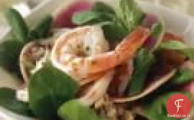 Insalata di gamberi e Mâche