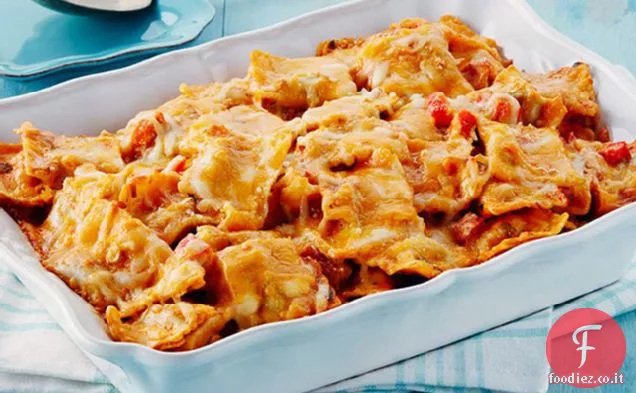 Ravioli al pomodoro e Basilico al forno con Parmigiano