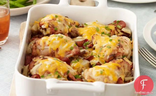 Pancetta-Cheddar Pollo e patate