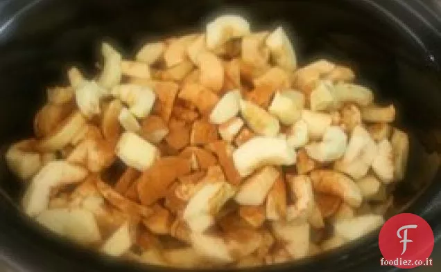 Salsa di mele da sidro a fornello lento (senza zucchero aggiunto)