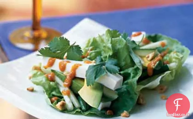 Verdure e Tofu Lattuga Avvolge con Miso Sambal