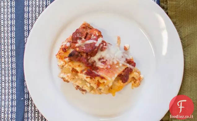 Lasagna di carne di formaggio vivente sano