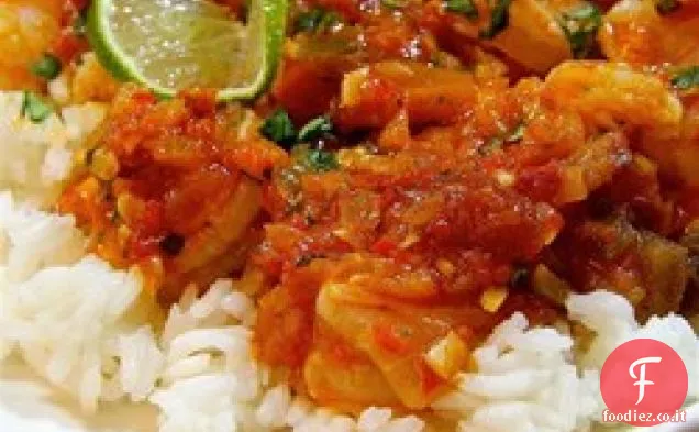 Coriandolo Aglio Lime Gamberi saltati