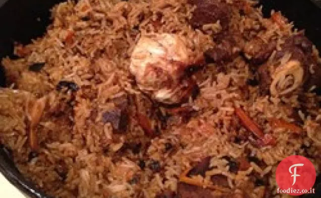 Plov uzbeko (pilaf di agnello e riso)