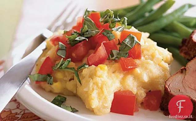 Polenta di mais con Pomodoro, Basilico e Formaggio