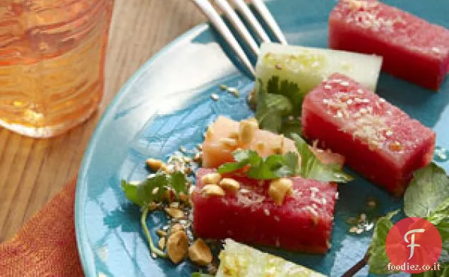 Insalata di melone birmano con vinaigrette di sesamo e zenzero