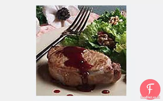 Braciole di maiale glassate al lampone