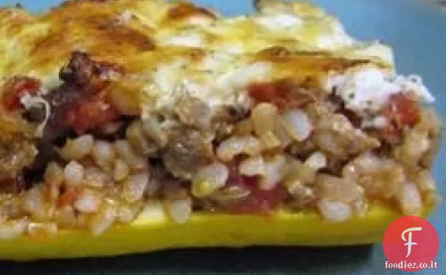 Formaggio e Salsiccia Zucchine ripiene
