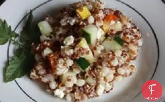 Insalata di Quinoa, Couscous e Farro con verdure estive