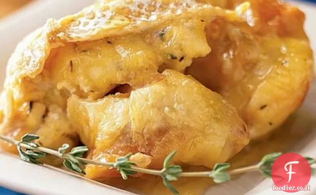 Petite Crème Budino di pane agli agrumi con salsa al caramello al frutto della passione