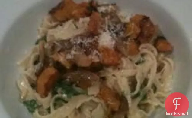 Pasta invernale con burro marrone, zucca e rucola