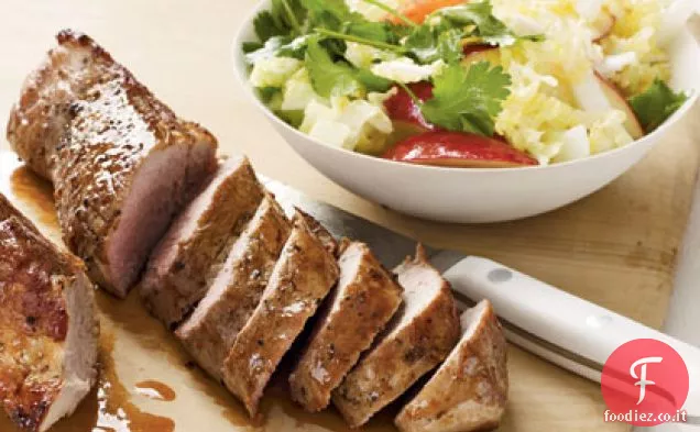 Filetto di maiale con cavolo e mela Slaw