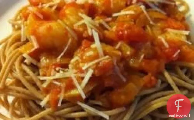 Gamberetti con salsa di pomodoro piccante