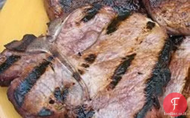 Braciole di maiale grigliate al vino