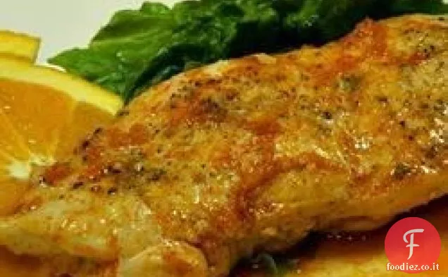 Pollo al forno con glassa all'arancia