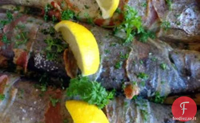 Trota avvolta in pancetta
