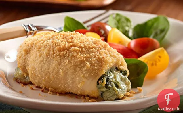 Fagottini di pollo ripieni di spinaci