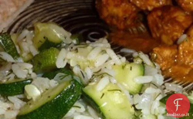 Zucchine con aneto e salsa di aglio e yogurt