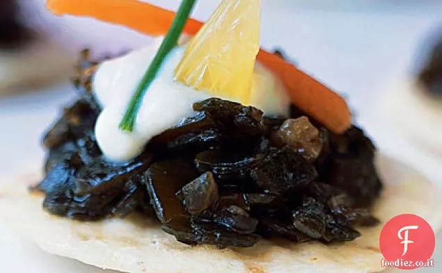 Caviale Hiziki con Crema di Tofu al limone ed erba cipollina