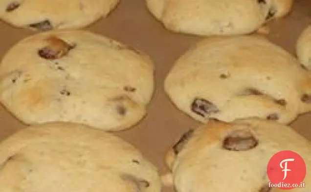 Biscotti con gocce di cioccolato alla panna acida