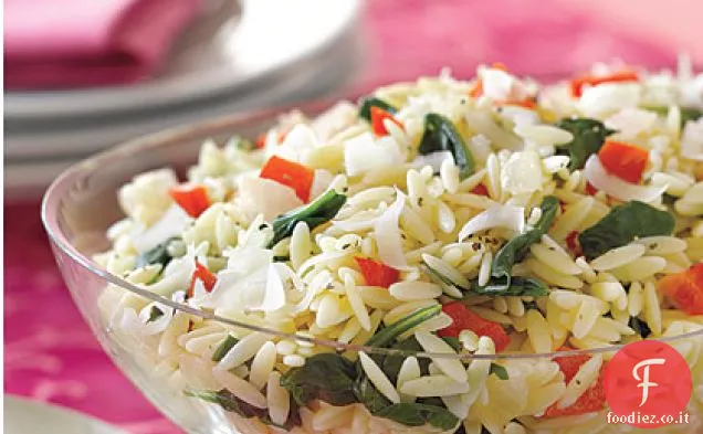 Orzo con Spinaci e Peperoni Rossi